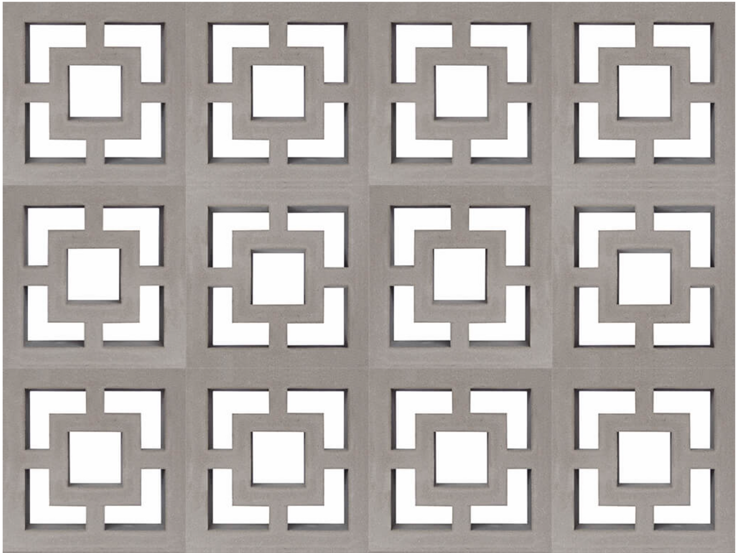 Large Grey Square-on-Square Breeze Block