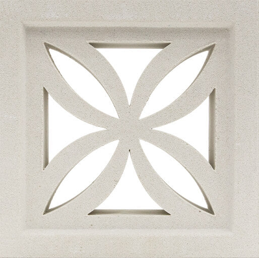 Small White Four Leaf Breeze Block