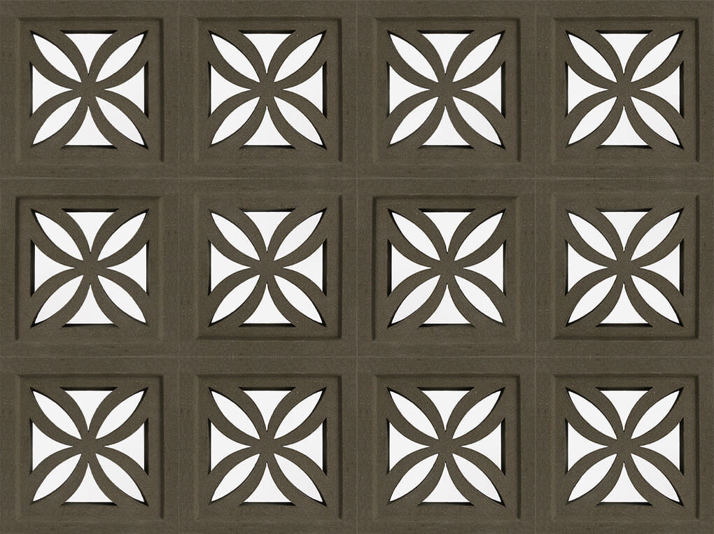 Small Grey Four Leaf Breeze Block