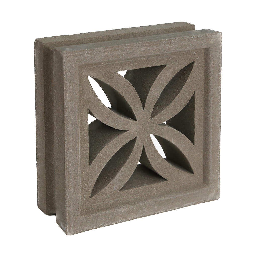 Small Grey Four Leaf Breeze Block