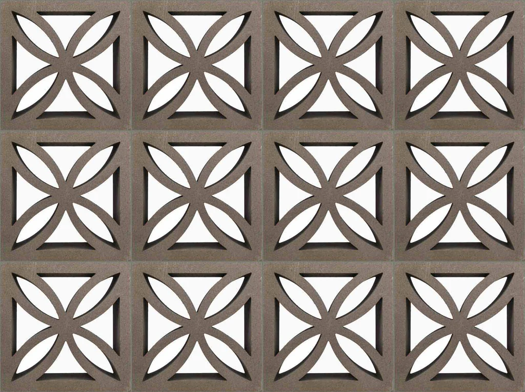 Large Grey Four Leaf Breeze Block