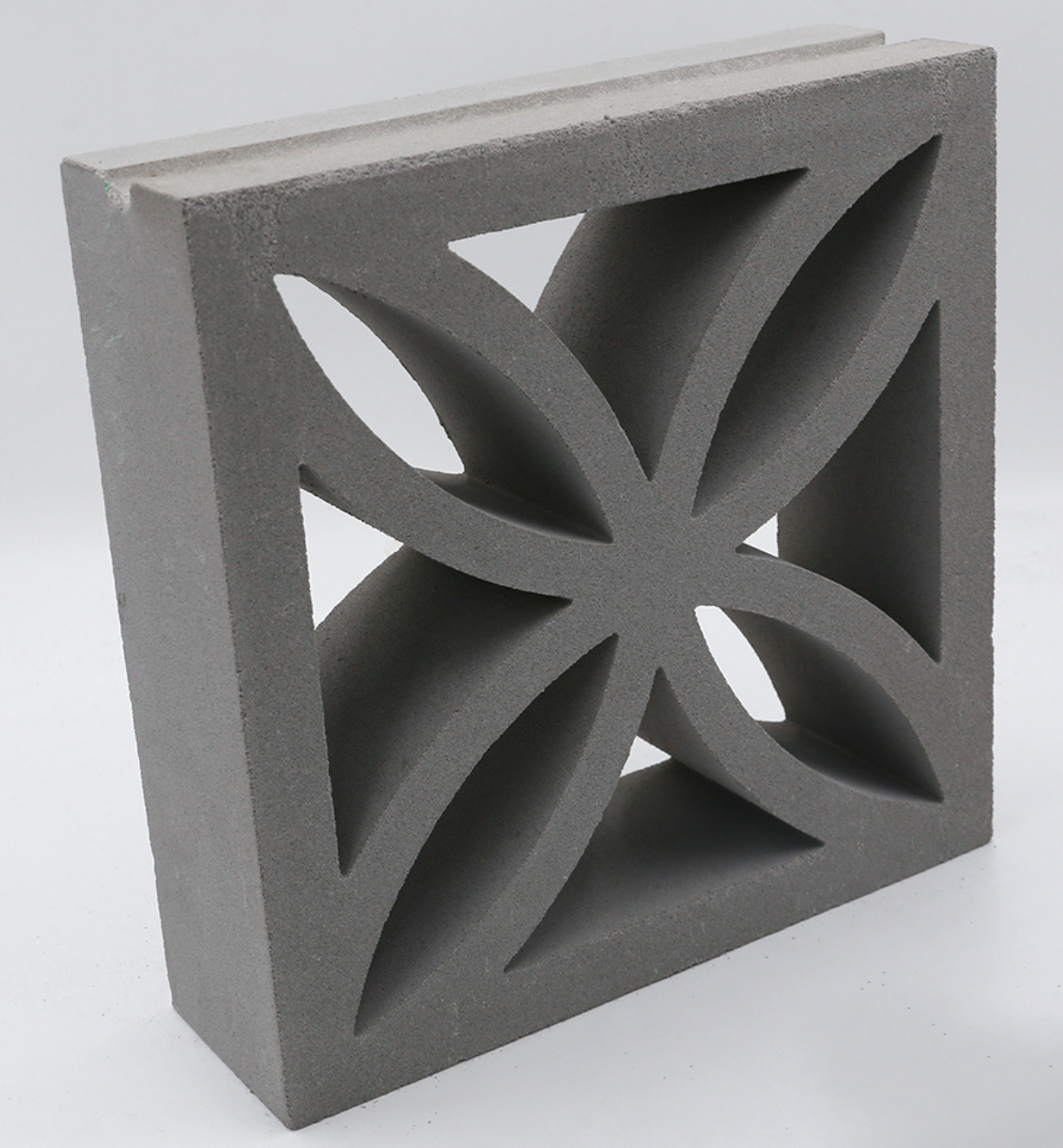 Large Grey Four Leaf Breeze Block