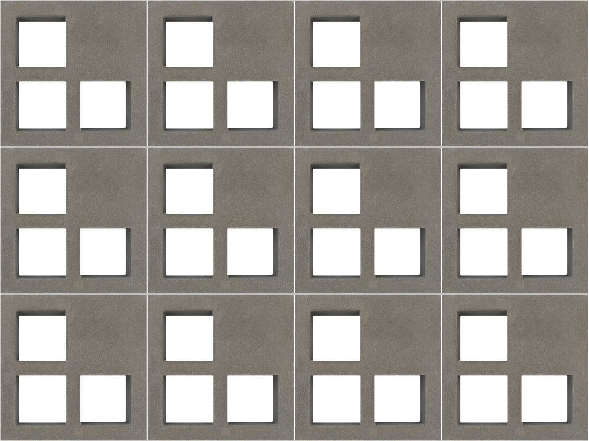 Small Grey Three Pane Breeze Block