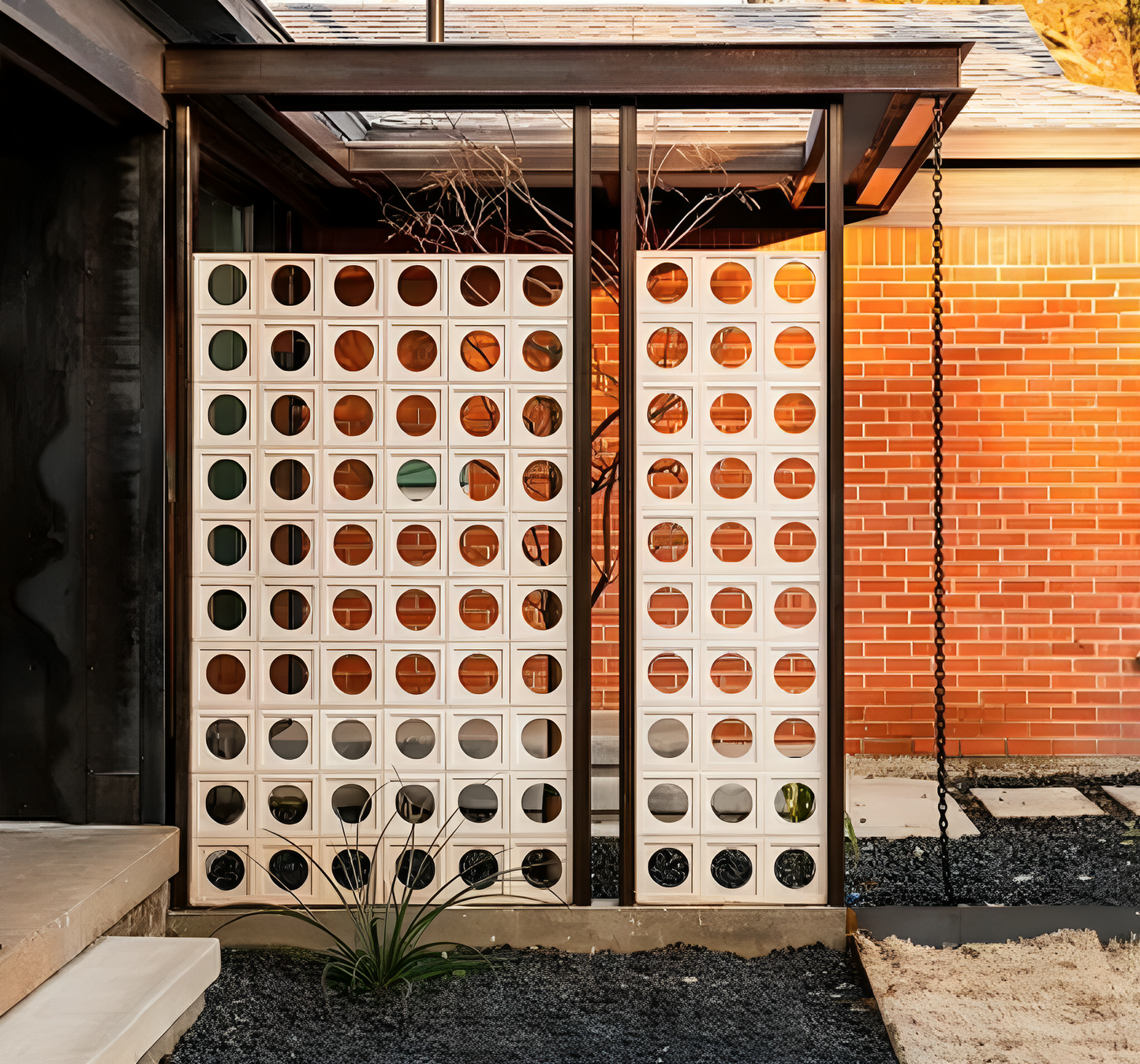 Small White Circle Breeze Block