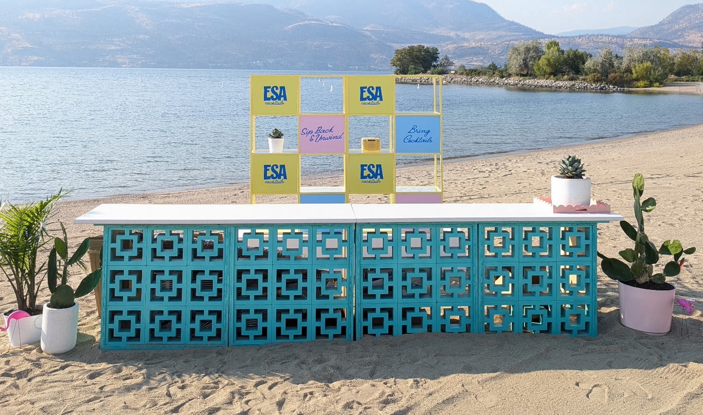 Large Grey Square-on-Square Breeze Block