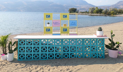 Large Grey Square-on-Square Breeze Block