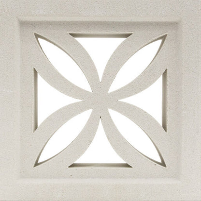 Small White Four Leaf Breeze Block