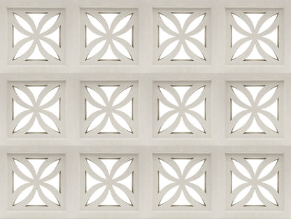 Small White Four Leaf Breeze Block