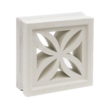 Small White Four Leaf Breeze Block