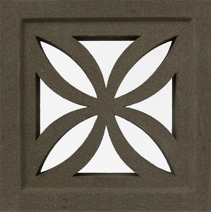 Small Grey Four Leaf Breeze Block