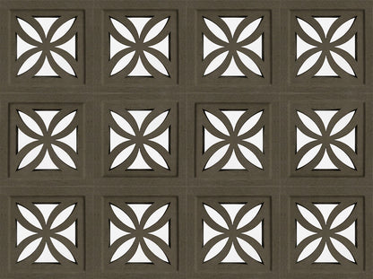 Small Grey Four Leaf Breeze Block