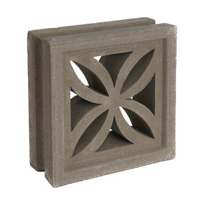 Small Grey Four Leaf Breeze Block