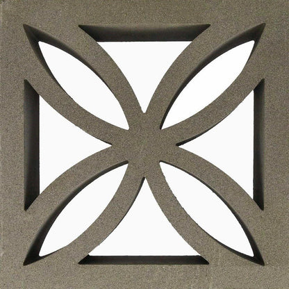 Large Grey Four Leaf Breeze Block