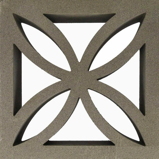 Large Grey Four Leaf Breeze Block