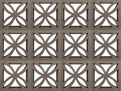 Large Grey Four Leaf Breeze Block