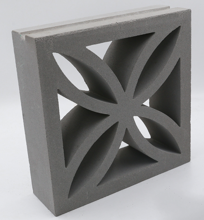 Large Grey Four Leaf Breeze Block
