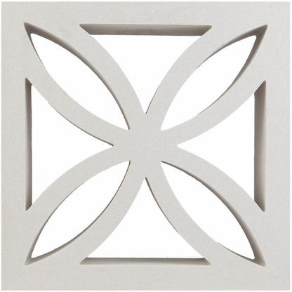 Large White Four Leaf Breeze Block