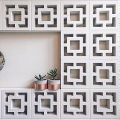 Large White Square on Square Breeze Block