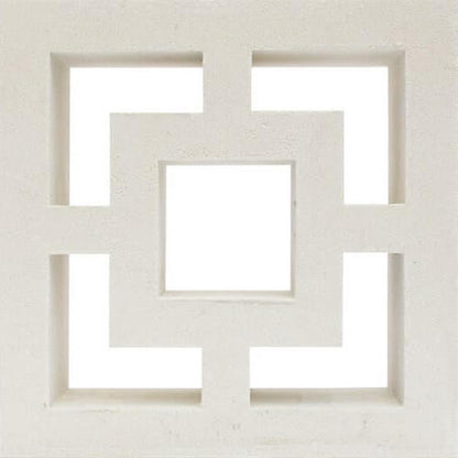 Large White Square on Square Breeze Block