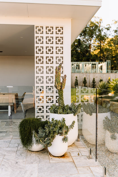 Large White Square on Square Breeze Block
